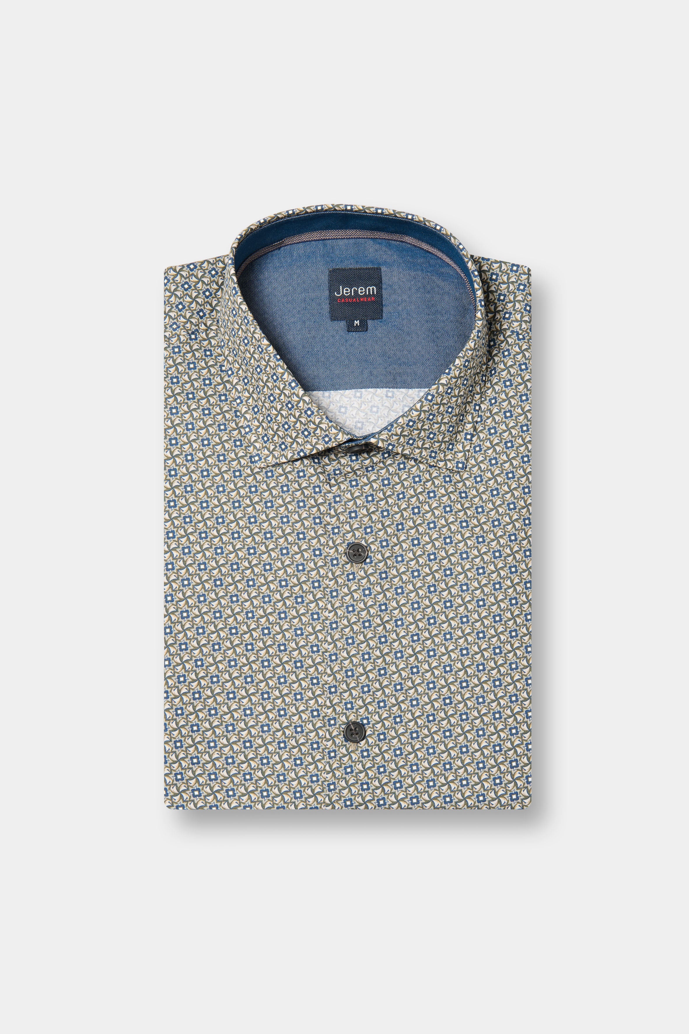 ligne casualwear 
 chemise en popeline de coton à imprimé floral 
 coupe confortable sans pinces au dos 
 col classique avec baleine amovible 
 poignets arrondis ajustables à...