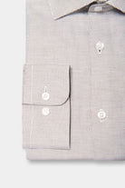 ligne jerem black   chemise bicolore texturée en coton   coupe ajustée avec pinces au dos   col semi-italien avec baleine amovible   poignets arrondis ajustables à deux bouto...