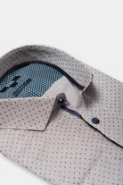 ligne jerem black 
 chemise texturée à motifs fantaisie 
 coupe ajustée avec pinces au dos 
 petit col italien avec baleine amovible 
 poignets carrés à un bouton 
 gros grai...