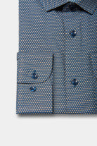 ligne jerem black 
 chemise imprimée à motifs géométriques 
 coupe ajustée avec pinces au dos 
 petit col italien avec baleine amovible 
 poignets carrés à un bouton 
 gros g...