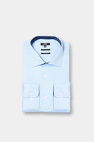 ligne jerem black   chemise bicolore texturée en coton   coupe ajustée avec pinces au dos   col semi-italien avec baleine amovible   poignets arrondis ajustables à deux bouto...