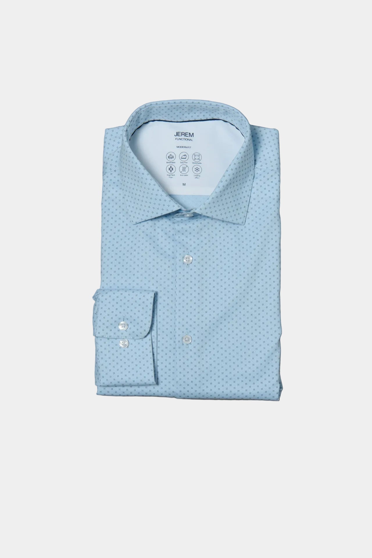 ligne jerem black 
 chemise tailered fit avec pinces au dos 
 petit col italien avec baleine amovible 
 poignets carrés à un bouton 
 gros grain intérieur col 
 application i...